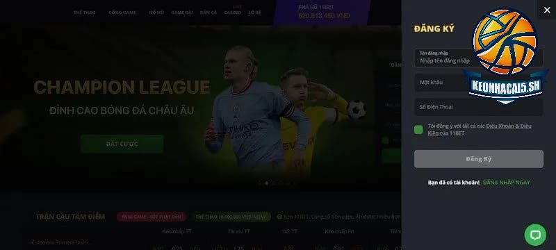 Hướng dẫn đăng ký tài khoản cá cược tại 11Bet