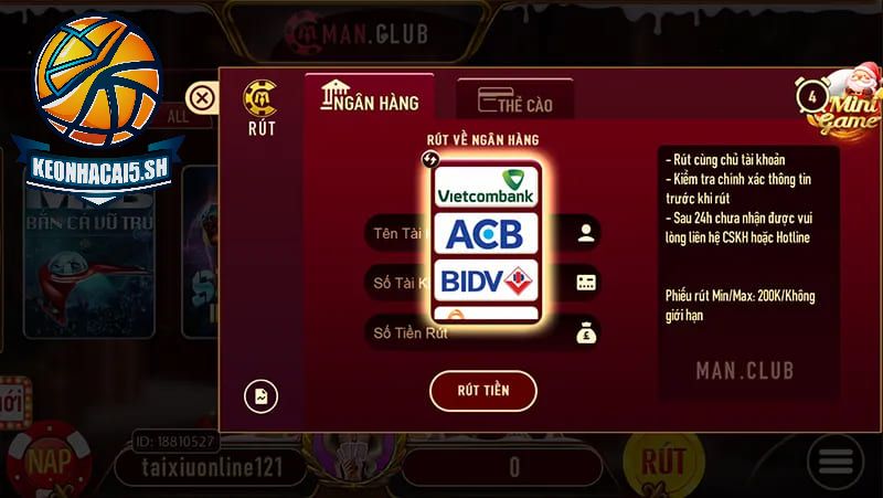 Rút tiền ManClub