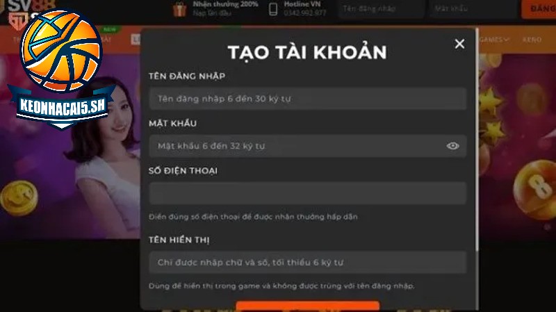 Hướng dẫn đăng ký tài khoản SV88 thành công 100%