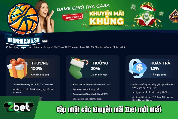 Cập nhật các khuyến mãi mới nhất có tại nhà cái Zbet